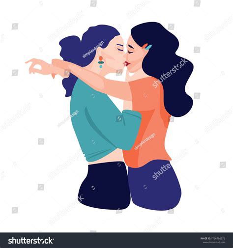 Girls Kissing Lgbt Lesbians World Kissing Stock Vector Royalty Free
