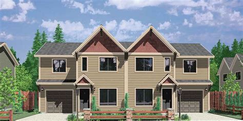 Wondering the look of small two story house plans with garage. Duplex House Plans For Small And Narrow Lots 3 Berooms 2.5 ...