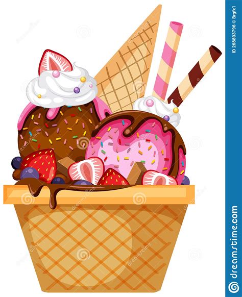 Ice Cream Wafer Cone Vector Illustration CartoonDealer Com