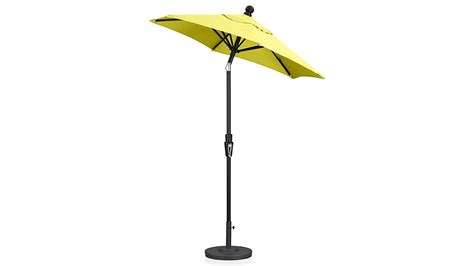 6 Round Sunbrella Sulfur Patio Umbrella With Tilt Black Frame In