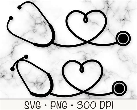 Stethoscope Heart Svg Nurse Svg Doctor Rn Np Vector Cut Etsy