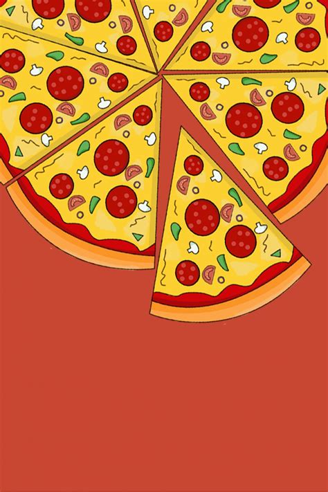 Cartoon Hand Painted Sliced Pizza Pizza Gourmet Western Food Poster