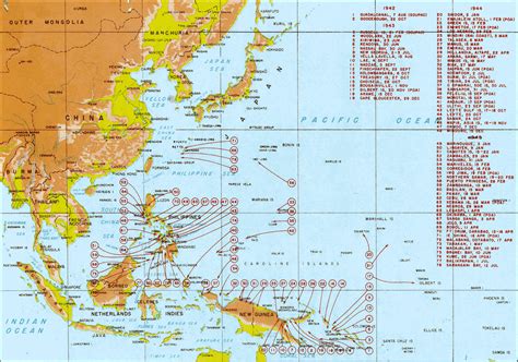 Map Of Allied Landings In The Pacific 1942 1945