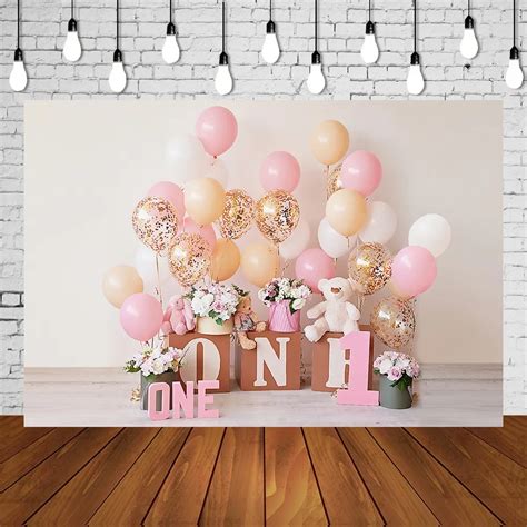 1st Birthday Backdrop For 1 Year Baby Girl Diy Photo At Home Pink