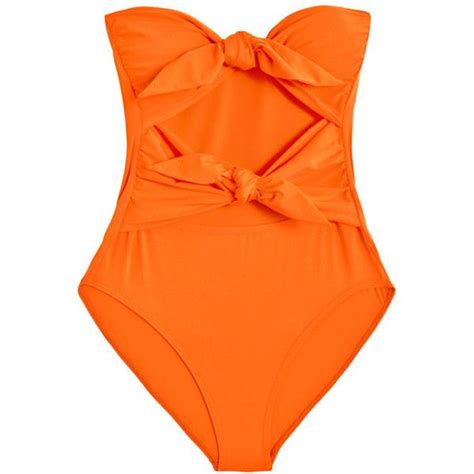 Maryam Nassir Zadeh Orange Deia Tie Front One Piece €255 Liked On