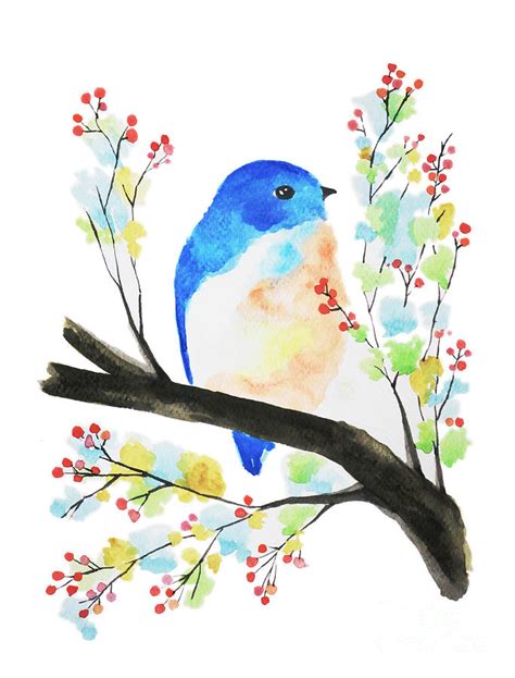 Watercolor Bluebird