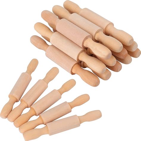 Soujoy Set Of 12 Mini Rolling Pin For Craft 5 Inch Wooden Dough Roller