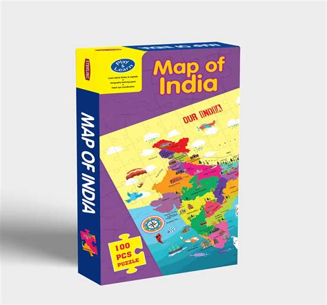Sterling Horizons India Map Puzzle Interesting Game Multicolour 4y