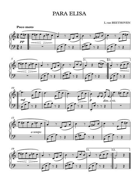 Para Elisa Partitura Completa Formes Musicales Compositions Musicales