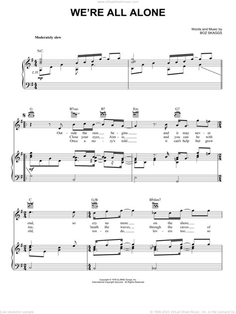 Were All Alone Sheet Music For Voice Piano Or Guitar V2