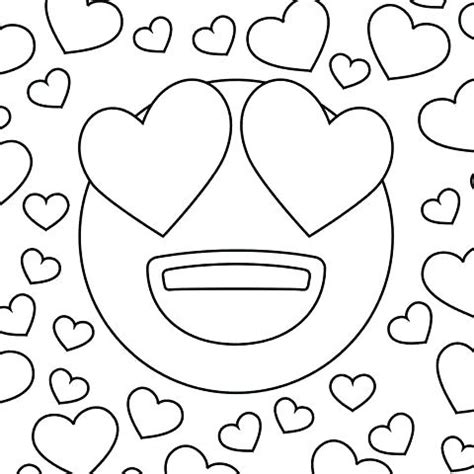 Heart Eyes Emoji Coloring Sheets Coloring Pages