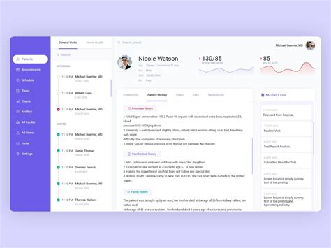 Patient Profile Page Concept For Hospital Or Medical Related Uplabs