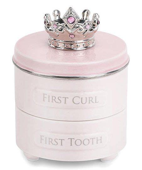 Demdaco Pink First Tooth And First Curl Stacking Keepsake Box Set