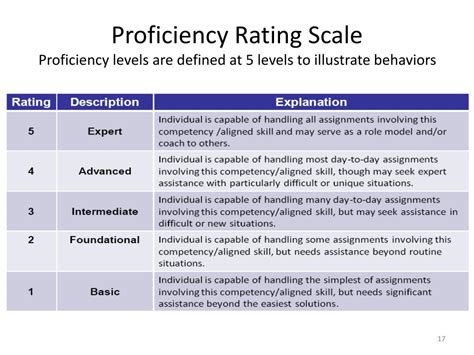 Competency Rating Scale Examples