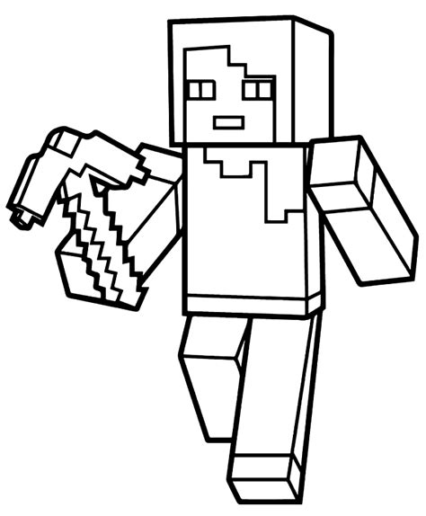 Drawing Of Villico Di Minecraft Coloring Page