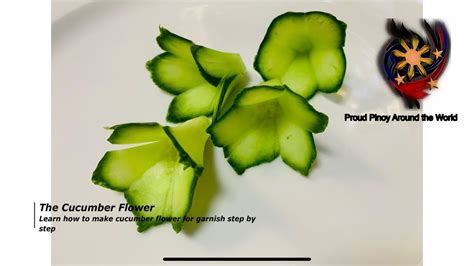 How To Make Cucumber Flower Garnish Vegetable Carving Tutorial