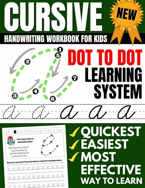 Cursive Handwriting Workbook For Kids Dot To Dot Cursive Practice