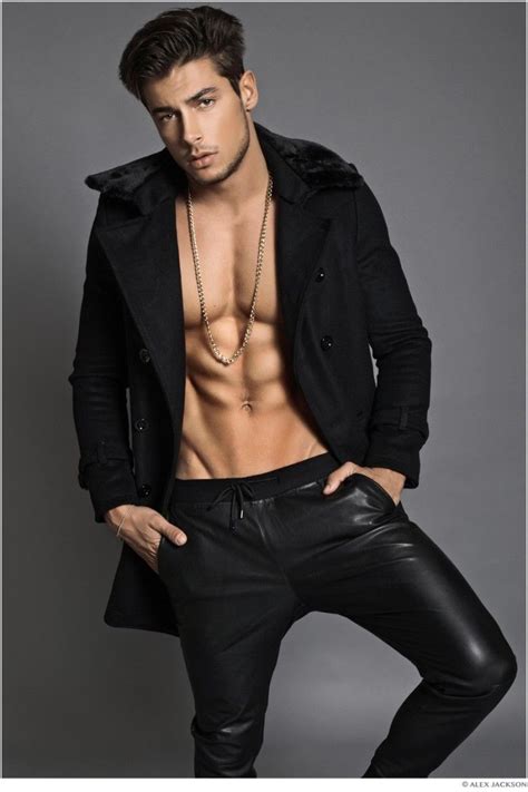 Andrea Denver Poses For Sporty Images By Alex Jackson The Fashionisto Leather Jacket Men
