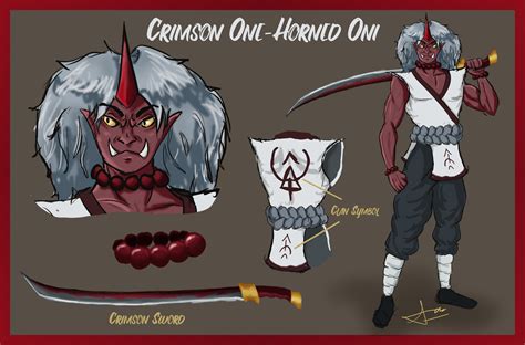 Artstation Crimson One Horned Oni Personal Work