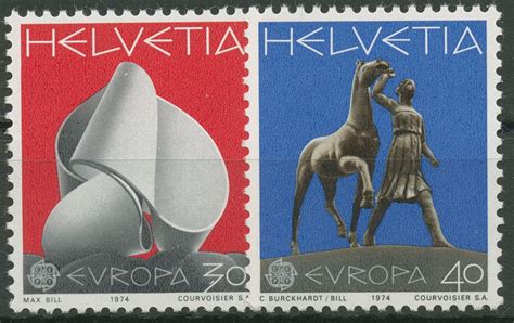 Schweiz 1974 Europa CEPT Skulpturen 1029 30 Postfrisch Briefmarken Dr