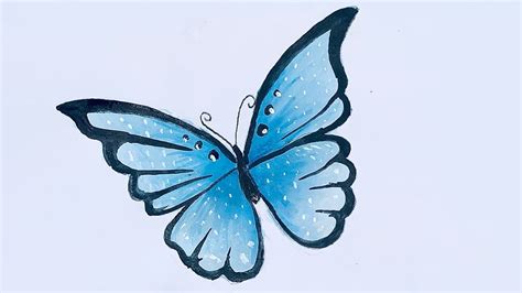 Blue butterfly drawing step by step. Butterfly drawing tutorial | butterfly | blue butterfly ...