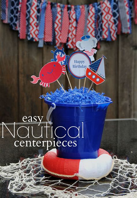 Easy Nautical Centerpieces Nautical Birthday Party Ideas | Nautical themed party, Nautical ...