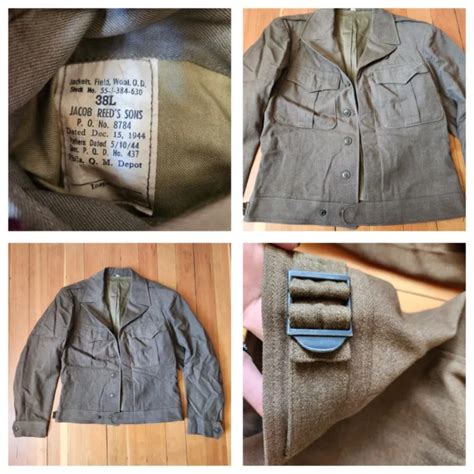 Vtg Ww2 1944 Us Wool Army Military Ike Field Jacket Jacob Reeds Sons