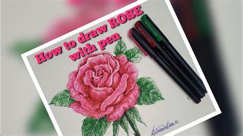 How To Draw With Ballpoint Pen Step By Step Pen Art Rose With Ballpoint
