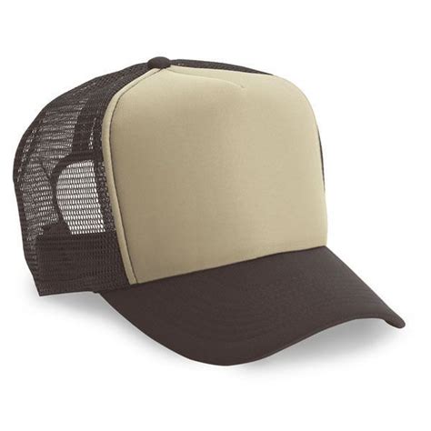6 New Blank Beige And Brown Adjustable Foam Mesh Trucker Hats Nice Usa