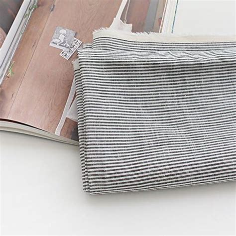 Linen Fabric Stripe Fabric By The Yard 150cm Wide Cozy 2mm Simple Stripe Black