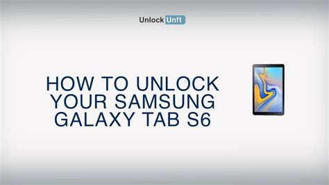 How To Unlock Samsung Galaxy Tab S6 Youtube