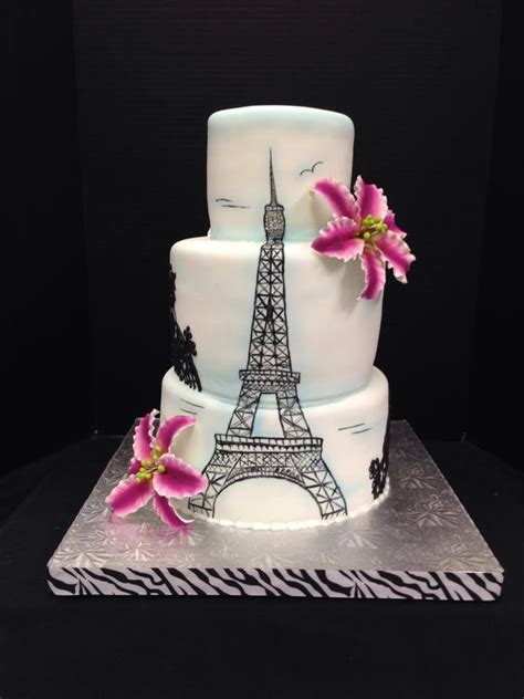 Eiffel Tower Cake Complete With Stargazers Eiffeltowercake