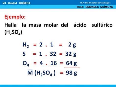 Unidades Químicas Masa Molar