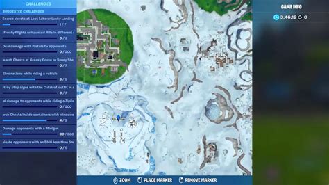 Fortnite Polar Peak Volcano And Hill Top With Circle Of Trees Location