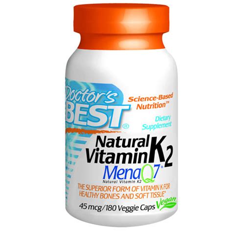 Aside from silica as a binder and filler, the supplement design is fairly clean, though not the best. Doctors Best Natural Vitamin K2 - MenaQ7 - 60 x 45mcg ...