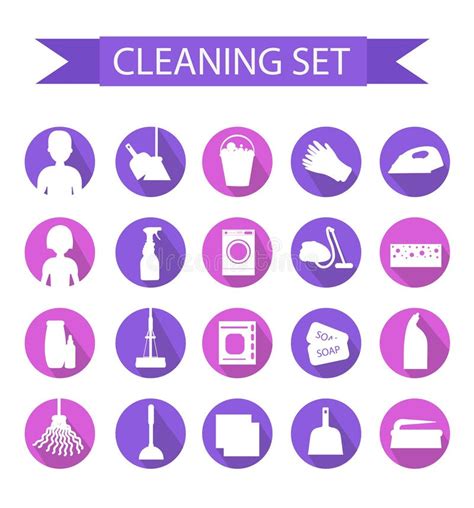 Set Of Icons For Cleaning Tools House Cleaning Cleaning Supplies