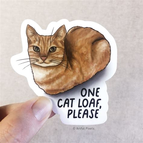 Funny Cat Sticker 3 Cat Loaf Orange Tabby Cat Sticker Etsy