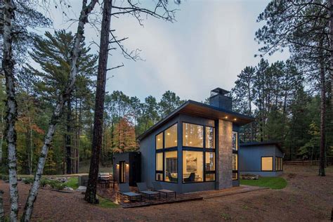 Modern Lake House Getaway On Forested Landscape In