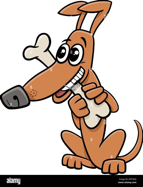Cartoon Dog Animal Character Biting A Bone Stock Vector Image And Art Alamy