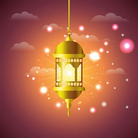 Ramadan Kareem Golden Lamp Hanging 687487 Vector Art At Vecteezy