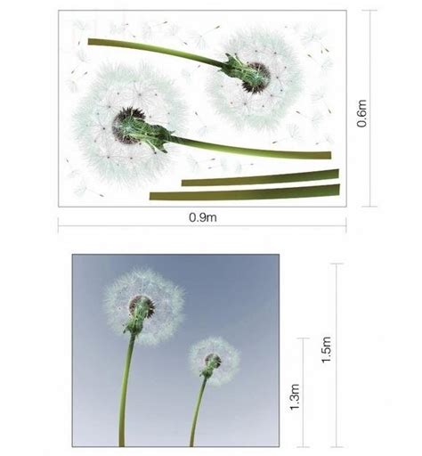 White Dandelion Wall Decalflow In The Wind Wall Etsy