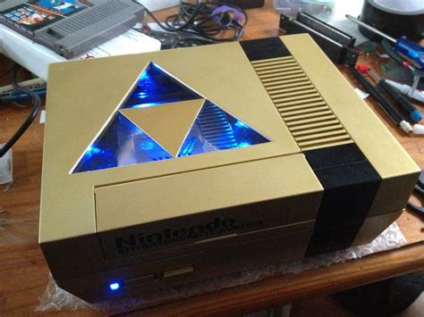 Gold Zelda Nes With Triforce Window And Leds By Hananas Nldeviantart
