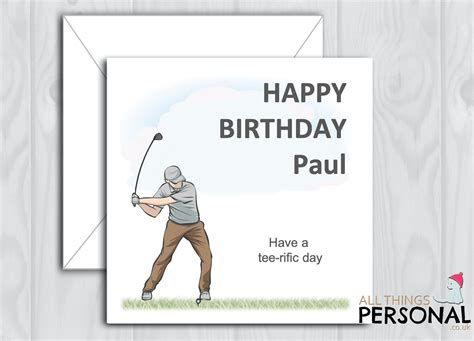 Personalised Golf Birthday Card For Son Dad Uncle Grandad Etsy