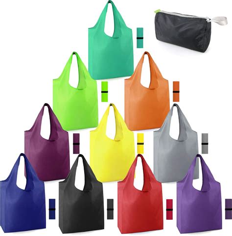 reusable grocery bags foldable machine washable reusable shopping bags bulk colorful 10 pack