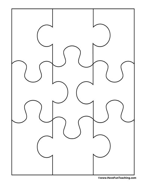9 Pieces Blank Puzzle Have Fun Teaching Puzzle Piece Crafts Puzzle