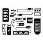Usb Port Icons Icon Transparent Hub Vektor