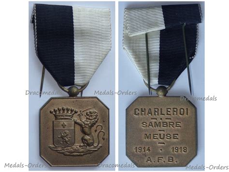 Belgium Ww1 Medal Charleroi Sambre Meuse 1914 1918 Belgian Military