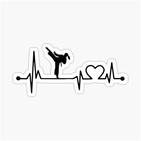 Taekwondo Heartbeat Sticker For Sale By Bestteez Redbubble