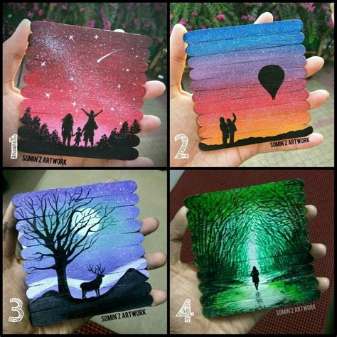 ¿cómo pintar con pinceles de agua en. Paisajes multicolor | Dibujos a pintura, Arte creativo ...