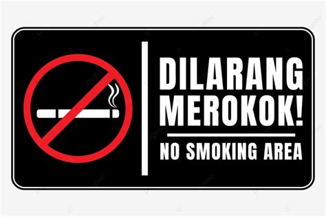 Dilarang Merokok Tanda Perokok Tidak Diperbolehkan Di Area Tersebut Vektor Tanda Dilarang